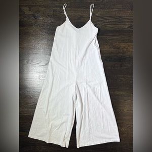 Neon White Wide Leg Jumpsuit Extra Small